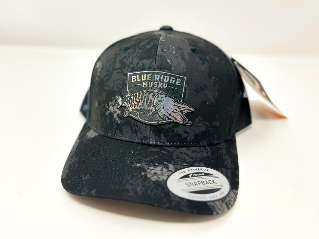 BRM Stainless Leather Patch - Black Veil Camo Hat