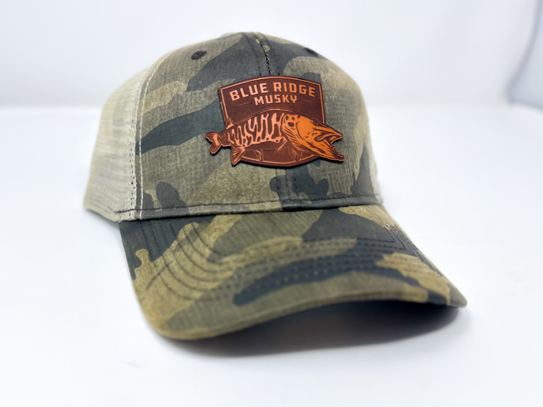 BRM Leather Patch - Covert Camo Hat