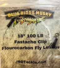 Load image into Gallery viewer, Blue Ridge Musky Fly Leader - 18” 100lb Flouro - Fastache
