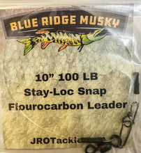 Load image into Gallery viewer, Blue Ridge Musky Leader - 10” 100lb Flouro StayLoc
